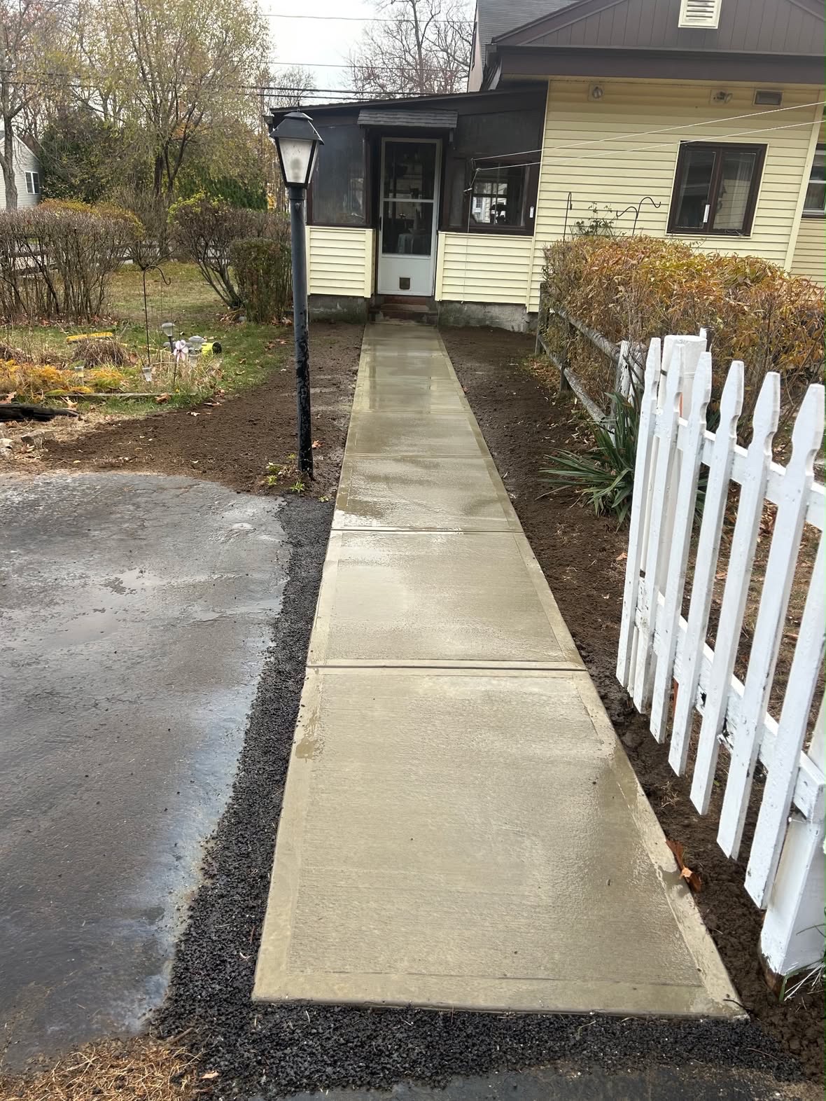 Long front sidewalk